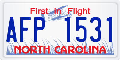 NC license plate AFP1531