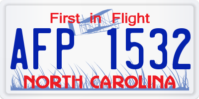 NC license plate AFP1532