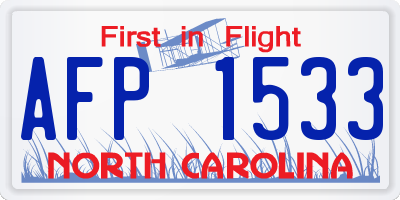 NC license plate AFP1533