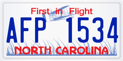 NC license plate AFP1534