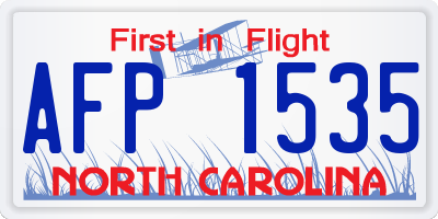 NC license plate AFP1535