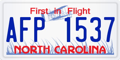 NC license plate AFP1537
