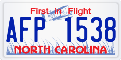 NC license plate AFP1538