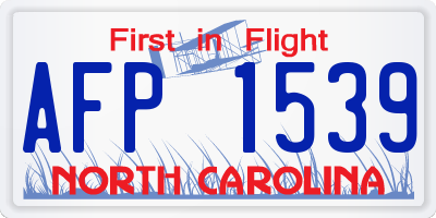 NC license plate AFP1539