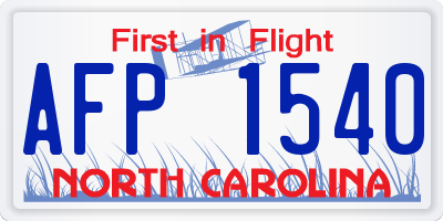 NC license plate AFP1540