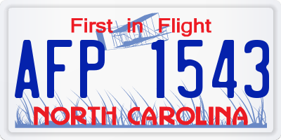 NC license plate AFP1543