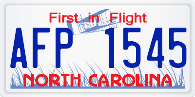 NC license plate AFP1545