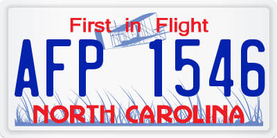NC license plate AFP1546
