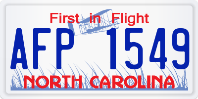 NC license plate AFP1549