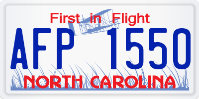 NC license plate AFP1550