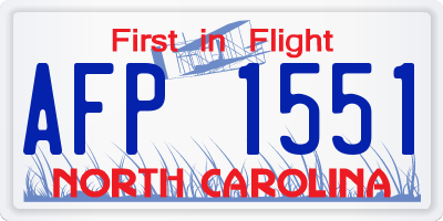 NC license plate AFP1551