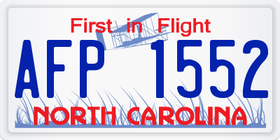 NC license plate AFP1552