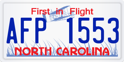 NC license plate AFP1553