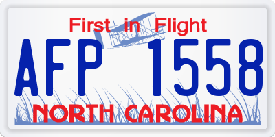 NC license plate AFP1558