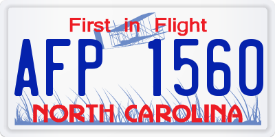 NC license plate AFP1560