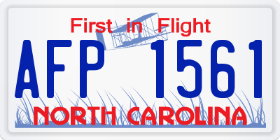 NC license plate AFP1561