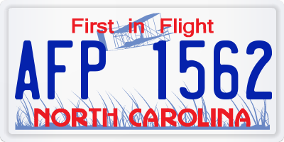 NC license plate AFP1562