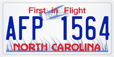 NC license plate AFP1564