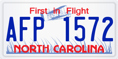 NC license plate AFP1572