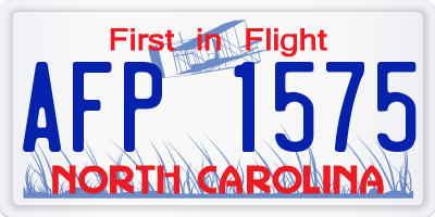 NC license plate AFP1575