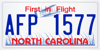 NC license plate AFP1577