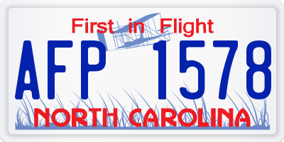 NC license plate AFP1578