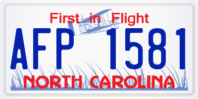 NC license plate AFP1581