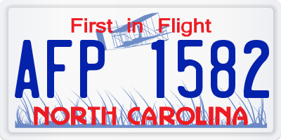 NC license plate AFP1582
