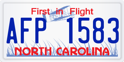 NC license plate AFP1583