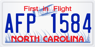 NC license plate AFP1584