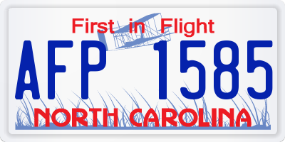 NC license plate AFP1585