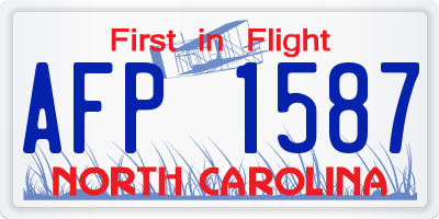 NC license plate AFP1587
