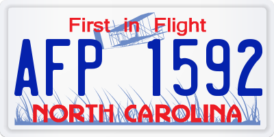 NC license plate AFP1592
