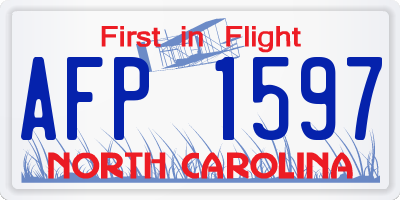 NC license plate AFP1597