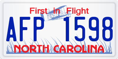 NC license plate AFP1598