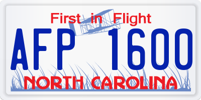 NC license plate AFP1600