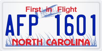 NC license plate AFP1601