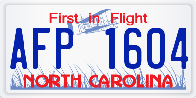 NC license plate AFP1604