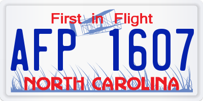 NC license plate AFP1607