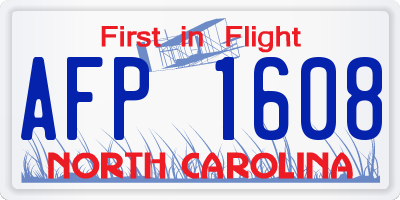 NC license plate AFP1608