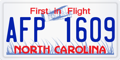 NC license plate AFP1609