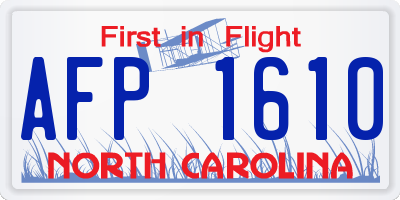 NC license plate AFP1610