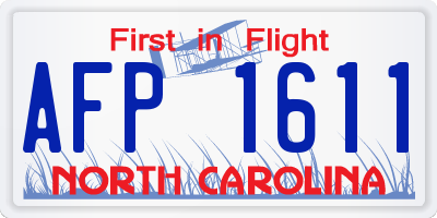 NC license plate AFP1611