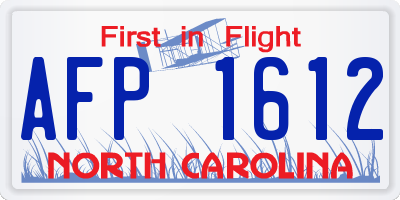 NC license plate AFP1612