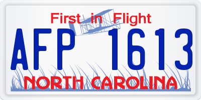 NC license plate AFP1613