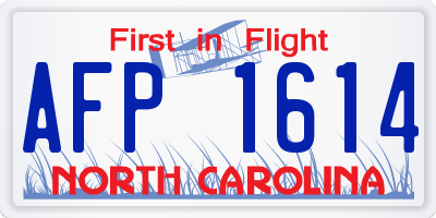 NC license plate AFP1614