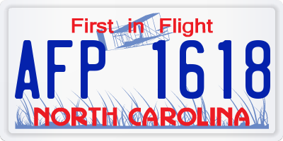 NC license plate AFP1618