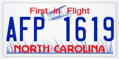 NC license plate AFP1619