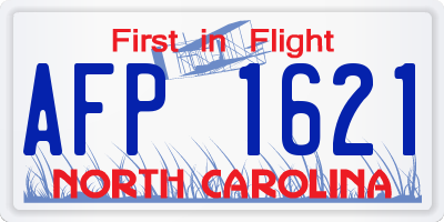 NC license plate AFP1621
