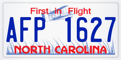 NC license plate AFP1627